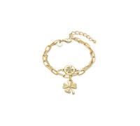 Bracelet - Luxenter - Fleur - Zirconium brillant - Plaqué or jaune 18K - 18 cm + 3 cm d'extension