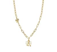 LUXENTER Collar de Circonita Brillante acabado en oro amarillo de 18K - Flor