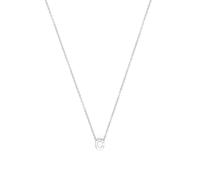 LUXENTER Collier alphabet avec finition argentée - Lettre C, médiano, métal, sans pierre précieuse, Mediano, Métal, Pas de gemme