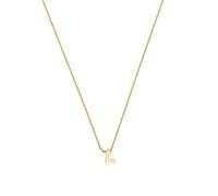 LUXENTER Collier alphabet en or 18 carats avec lettre L médiano, sans pierre précieuse, Mediano, Métal, Pas de gemme