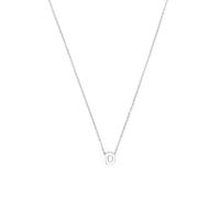 LUXENTER Collier Alphabet finition argent - Lettre D, Mediano, Métal, Sans pierre précieuse