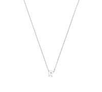 LUXENTER Collier Alphabet finition argent - Lettre R, médian, métal, sans pierre précieuse