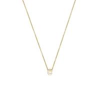 LUXENTER Collier Alphabet finition or 18 carats - Lettre C, médian, métal, sans pierre précieuse, Mediano, Métal, Sans pierre précieuse
