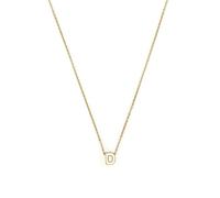 LUXENTER Collier Alphabet finition or 18 carats - Lettre D, Mediano, Métal, Sans pierre précieuse