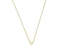 LUXENTER Collier Alphabet finition or 18 carats - Lettre F, Mediano, Métal, Sans pierre précieuse
