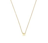 LUXENTER Collier alphabet finition or 18 carats - Lettre H, médiano, métal, sans pierre précieuse, Mediano, Métal, Pas de gemme