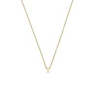 LUXENTER Collier alphabet finition or 18 carats - Lettre I, médiano, métal, sans pierre précieuse, Mediano, Métal, Pas de gemme