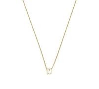 LUXENTER Collier Alphabet finition or 18 carats - Lettre M, Mediano, Métal, Sans pierre précieuse