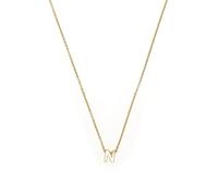 LUXENTER Collier Alphabet finition or 18 carats - Lettre N, Mediano, Métal, Sans pierre précieuse