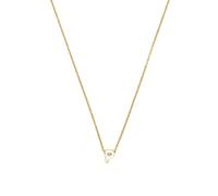 LUXENTER Collier Alphabet finition or 18 carats - Lettre P, Mediano, Métal, Sans pierre précieuse