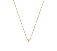 LUXENTER Collier Alphabet finition or 18 carats - Lettre R, Mediano, Métal, Sans pierre précieuse