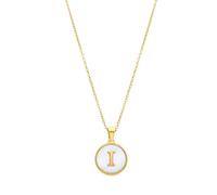 LUXENTER Collier Alphabet finition plaqué or 18 carats