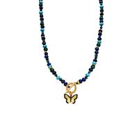 Luxenter Collier avec lapis-lazuli naturel, plaque or 18 carats - Arru
