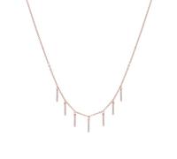 LUXENTER Collier avec zircon brillant finition or rose 18 carats couleur rose. Collier court. Bijoux pour femme - Modèle Rambol