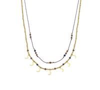 LUXENTER Collier court en argent sterling 925 avec cristal multicolore finition or 18 carats multicolore, collier court pour femme - Modèle Kapac