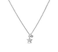 LUXENTER Collier court en argent sterling 925 avec zircon brillant finition rhodium couleur argent pour femme - Modèle Nasdic
