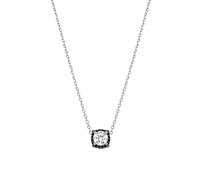 LUXENTER Collier court en argent sterling 925 avec zircon onyx finition rhodium, couleur noire, collier court pour femme, modèle Lehak