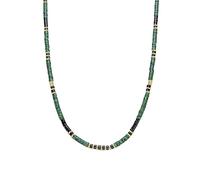 LUXENTER Collier en argent sterling 925 avec malachite finition or 18 carats, couleur verte. Collier court bijoux pour femme - Modèle Ilmina