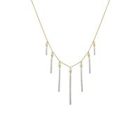 LUXENTER Collier en argent sterling 925 avec zircon brillant finition or 18 carats, couleur or, collier court, bijoux pour femme, modèle Luig