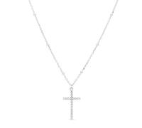 LUXENTER Collier en argent sterling 925 avec zircon brillant finition rhodium couleur argent collier court bijoux pour femme - Modèle Robbeorn