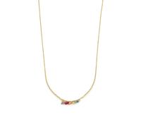 Luxenter Collier en argent sterling 925 et zircone multicolore avec plaque en or jaune 18 carats - Nikon
