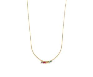 Luxenter Collier en argent sterling 925 et zircone multicolore avec plaque en or jaune 18 carats - Nikon