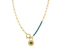 Luxenter Collier en malachite avec plaque en or jaune 18 carats - Mossir