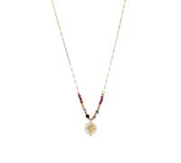 Collier Luxenter Zador En Acier Inoxydable Avec Nacre Blanche Et Finition En Or Jaune 18 Carats.