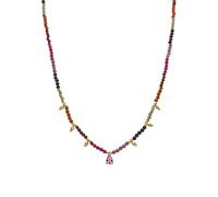 LUXENTER - Collier en tourmaline, multicolore, or jaune 18 carats - Baim, ajustable, métal, tourmaline