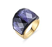 LUXENTER Fadino Bague avec quartz hydrothermal Onyx finition or jaune 18 carats