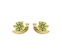 LUXENTER Pendientes Aysma de Plata de Ley 925 y Circonita Verde acabados en oro amarillo de 18k