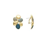 LUXENTER Pendientes de Resina Verde acabados en oro amarillo de 18K - Niro