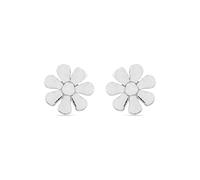 LUXENTER Pendientes Flor de Plata de Ley 925 acabado en rodio