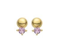 LUXENTER Pendientes Sako de Plata de Ley 925 y Circonita Rosa acabados en oro amarillo de 18k.