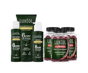 Luxéol - 60 Gummies Force & Croissance - Boost de Croissance - Accélération de la Pousse - Formule Enrichie en Vitamines - Sans Sucre - Saveur Framboise Naturelle - Fabriqué en France