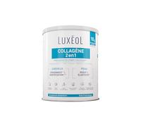 LUXEOL - Collagène 2 en 1 - Complément Alimentaire - Croissance(1) & Fortification(1)(2) - Rides(3) & Elasticité(3) - 10 g Collagène Marin Type l + Acide Hyaluronique + coQ10-275 g (Programme 25 j)
