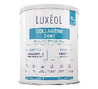 LUXEOL - Collagène 2 en 1 - Complément Alimentaire - Croissance(1) & Fortification(1)(2) - Rides(3) & Elasticité(3) - 10 g Collagène Marin Type l + Acide Hyaluronique + coQ10-275 g (Programme 25 j)
