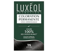 Luxéol Coloration permanente Sans ammoniaque - Couvre 100% des cheveux blancs - 1N Noir ébène 60 ml