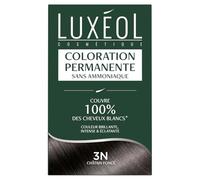 Luxéol - Coloration Permanente 3N Châtain Foncé - Sans Ammoniaque - Couvre 100% des Cheveux Blancs(1) - Longue Durée(2) - Couleur Lumineuse Éclatante Intense - Testée & Approuvée - 60ml, 60ml, 12ml