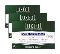 Luxéol - Complexe Kératine 3 mois - Complément alimentaire Cheveux & Ongles - Gélules d'origine végétale - Fabriqué en France - 90 Gélules