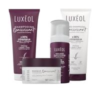 LUXEOL - Protocole Épaississant - Cheveux Décolorés +38% D'Epaisseur Dès la 1ère Utilisation* Shampooing + Après-Shampoing + Masque + Mousse - Fabriqué en France