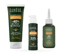 LUXEOL - Routine Antichute Progressive - Diminue La Chute De Cheveux - Shampooing (200 ml) + Conditionneur (150 ml) + Sérum (100 ml) - Âge & Cheveux Clairsemés - Fabriqué En France