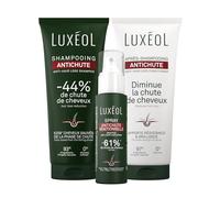 LUXEOL - Routine Antichute Réactionnelle - Diminue La Chute De Cheveux Passagère - Shampooing (200 ml) + Après-Shampooing (200 ml) + Spray (100 ml) - Cheveux Fragilisés - Fabriqué En France