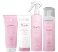 LUXÉOL - Routine Boucles Volume & Légèreté - Nettoie, Hydrate & Définit | Routine Boucles - Shampooing & Après-Shampoing (2x200ml) + Spray Refresh (250ml) + Mousse (200ml) - Fabriqués en France