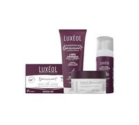 LUXEOL - Routine Epaississants In & Out - Cheveux Secs +38% D'Epaisseur Dès la 1ère Utilisation* - Efficacité Prouvée - Shampooing + Masque + Mousse + Complément alimentaire - Fabriqué en France