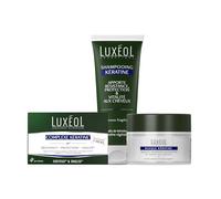 LUXEOL - Routine in & Out Kératine - Pour des cheveux renforcés, réparés et résistants* - Shampooing (200ml) + Masque (200ml) + Complexe Kératine (90 gélules) - Fabriqué en France