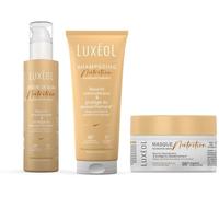 LUXÉOL - Routine Nutrition - Nourrit et protège les Cheveux du déssèchement | Cheveux nourris, disciplinés & plus doux - Shampooing & Masque (2x200 ml) + Crème de Soin (150ml) - Fabriqués en France