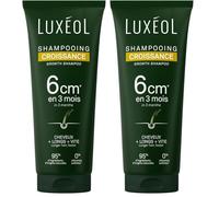 LUXÉOL - Shampoing Croissance - Pousse de 6cm en 3 Mois* - Des Cheveux Plus Longs Plus Vite - Cliniquement Prouvé - Formule d'Origine Naturelle - Huile de Ricin, Amla & Ginseng(3) - 200 ml (Lot de 2)