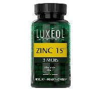 LUXÉOL - Zinc 15(1) - Complément Alimentaire - Maintien Cheveux Ongles & Peau Normaux(2) - Apporte 15mg De Zinc Par Dose Journalière - Programme 3 Mois - Fabriqué En France - 90 Gélules