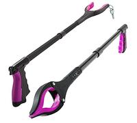 Luxet Lot de 2 outils de préhension - Longue version de 81,3 cm de long - Pointe magnétique solide et légère - Pince de préhension pour personnes âgées (rose)